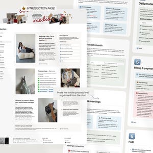 Notion-sjabloon klantportal social media, klantintroductie, contentstrategie afbeelding 3
