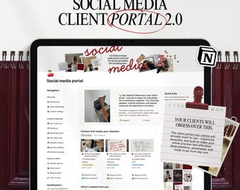 Notion Social Media Client Portal Template, Client Onboarding, Content Strategy