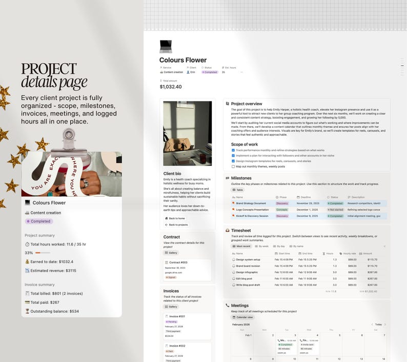 Notion Time Tracker Template for Solo Freelancers, Timesheet and ...