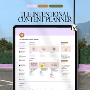 Social Media Notion Planner , Content Calendar Template, Marketing Dashboard