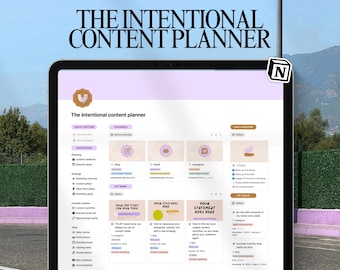 Social Media Notion Planner , Content Calendar Template, Marketing Dashboard
