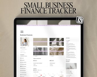 Small Business Finance Tracker Notion Template, Income and Expense, Bookkeeping, Notion Financial Planner