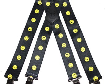 Brimarc Mens Heavy Duty Smiley Braces Trouser Belt Suspender 2" 50mm Wide