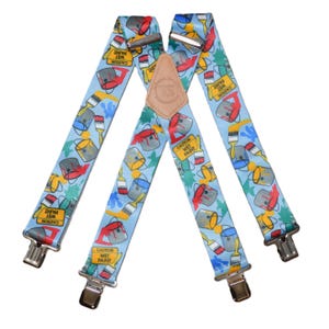 Brimarc Mens Heavy Duty Painters Braces Trouser Belt Suspender 2&quot; 50mm Wide