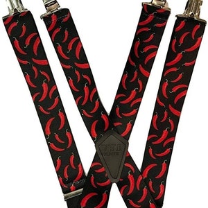 Brimarc Mens Heavy Duty Chilli Braces Trouser Belt Suspender 2&quot; 50mm Wide