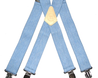 Brimarc Mens Heavy Duty The Denim Look Braces Trouser Belt Suspender 2" 50mm Wide