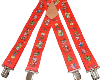Brimarc Men's Heavy Duty Christmas Braces Trouser Belt Suspender 2" 50mm Wide