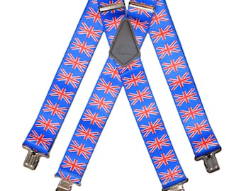 Brimarc Mens Heavy Duty Union Jack Braces Trouser Belt Suspender 2" 50mm Wide