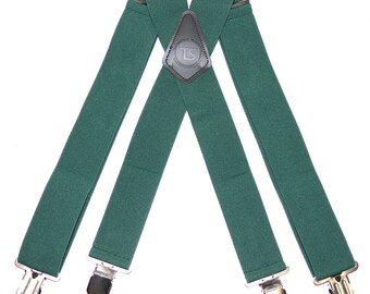 Brimarc Plain Braces - Hunter Green - One Size Fits All
