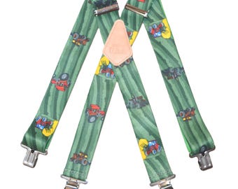 Brimarc Men's Heavy Duty Green Farming Braces Trouser Belt Suspender 2" 50mm Wide