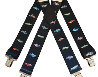 Brimarc Mens Heavy Duty Classic Car Braces Trouser Belt Suspender 2" 50mm Wide