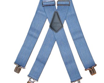 Brimarc Mens Heavy Duty The Denim Look Braces Trouser Belt Suspender 2&quot; 50mm Wide