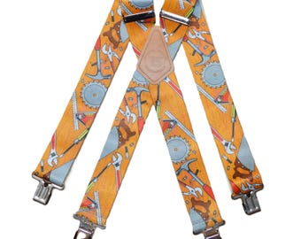 Brimarc Mens Heavy Duty Carpenter Braces Trouser Belt Suspender 2" 50mm Wide