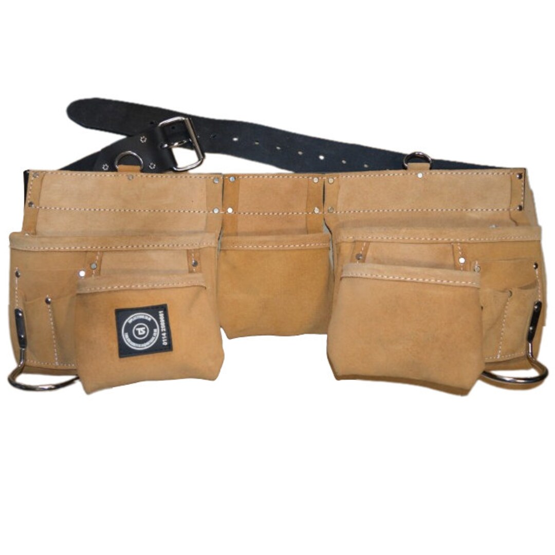 Suede Leather Double Tool Pouch Work Belt / Carpenter's Etsy