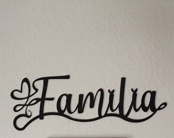 Arte de pared familiar de metal, letrero de metal Familia para interiores o exteriores