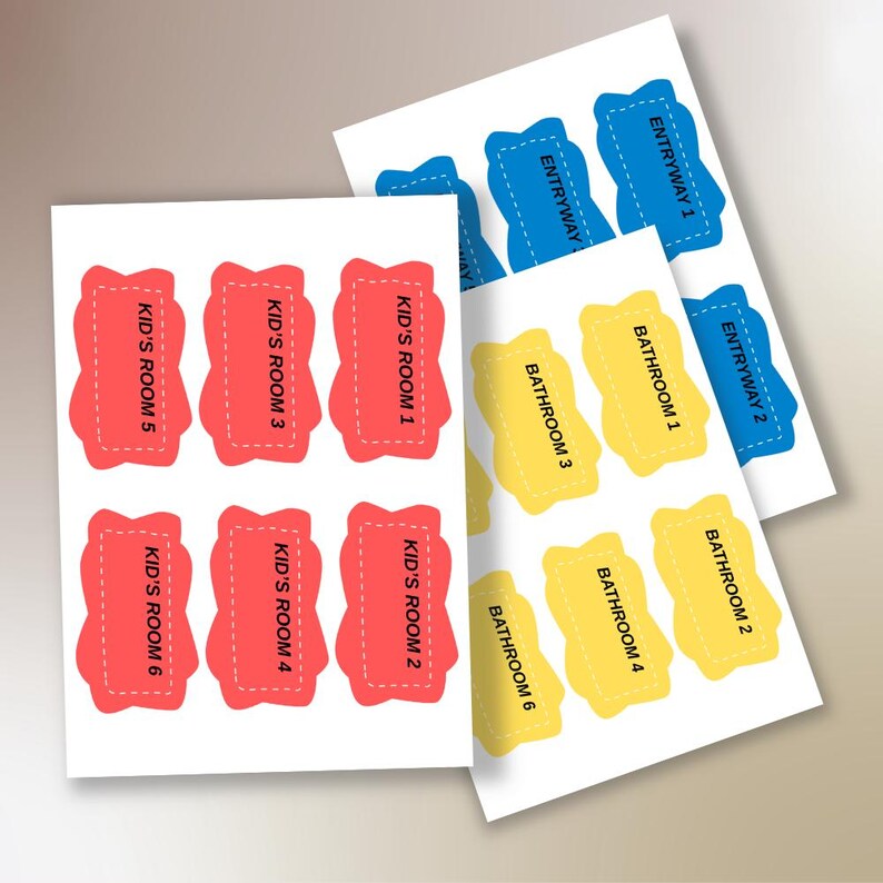Moving Box Labels Printable Color Coded Room Labels Packing Labels for ...