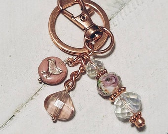 rose gold bag charm