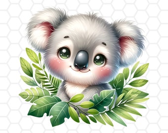 Cute koala png file for sublimation, koala clipart, koala png, koala sublimation, baby koala clipart, animal clipart