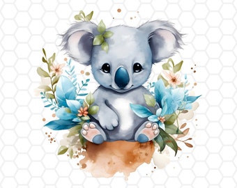 Lindo archivo koala png para sublimación, clipart koala, koala png, clipart animal, png animal, clipart kawaii, koala bebé, kawaii png, koala