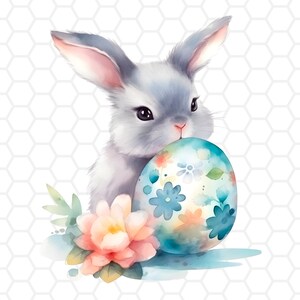 Cute easter bunny png file for sublimation, easter bunny clipart, bunny png, sublimation designs, easter clipart, easter png, watercolor