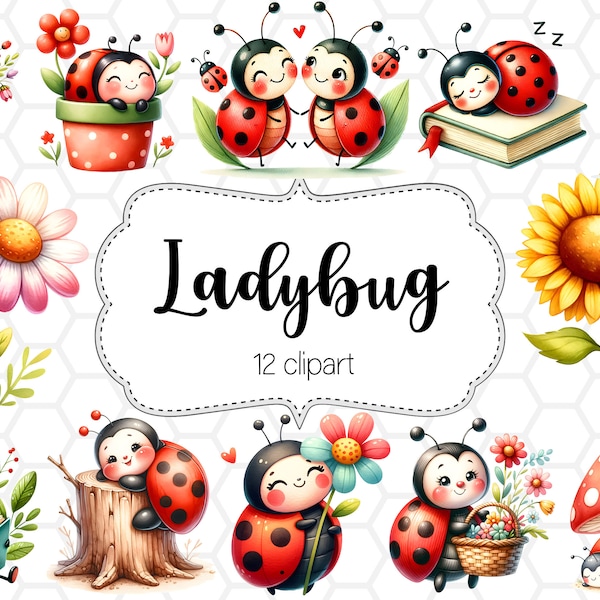 Ladybug Clipart - Etsy