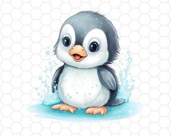 Cute penguin png file for sublimation, penguin clipart, penguin png, animal clipart, animal png, kawaii clipart, baby penguin, kawaii png