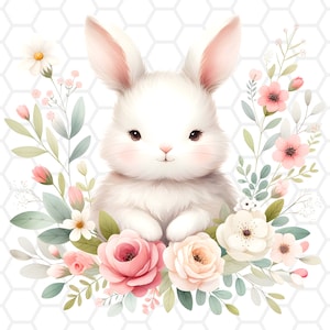 Cute easter bunny png file for sublimation, easter bunny clipart, bunny png, sublimation designs, easter clipart, easter png, watercolor