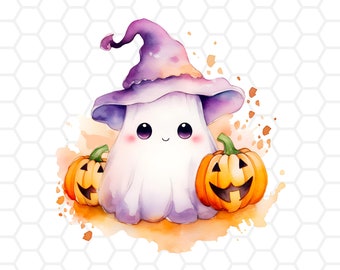 Halloween Ghost PNG: Spooky Clipart for Sublimation (Digital Download)