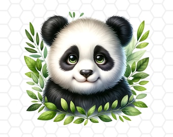 Cute panda png file for sublimation, panda clipart, panda png, panda sublimation, baby panda clipart, animal clipart
