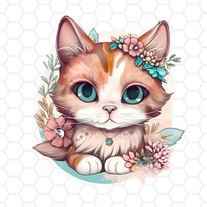 Cute cat png file for sublimation, cat clipart, cat sublimation, sublimation designs, watercolor clipart, cat png, animal clipart