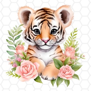Cute tiger png file for sublimation, tiger clipart, tiger png, baby tiger clipart, baby tiger png, kawaii clipart, animal clipart, tiger