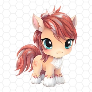 Niedliche Pferde PNG-Datei für Sublimation, Pferd Clipart, Pferd PNG, Kawaii Clipart, Tier Clipart, Kawaii PNG, Pferd Sublimation, Sublimation