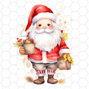 Aquarell Weihnachtsmann PNG: Weihnachtliche Clipart für Sublimation (Digitaler Download)