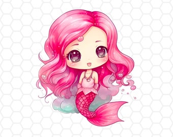 Cute mermaid png file for sublimation, mermaid png, mermaid clipart, mermaid sublimation, sublimation designs, watercolor clipart, mermaid