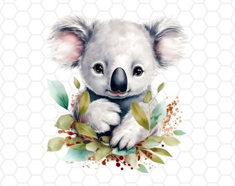 Lindo archivo koala png para sublimación, clipart koala, koala png, clipart animal, png animal, clipart kawaii, koala bebé, kawaii png, koala