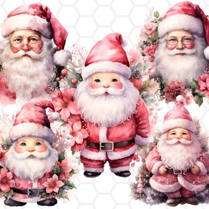 Aquarell Weihnachtsmann Clipart: Weihnachten PNG Dateien für Sublimation (digitaler Download)