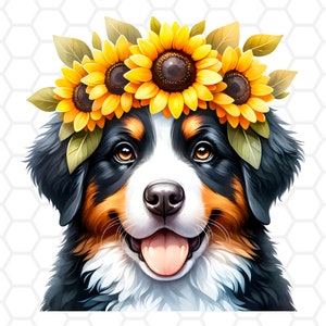 Niedliche Berner Sennenhund Png-Datei für Sublimation, Berner Clipart, Berner PNG, Hund Aquarell, Berner Hund Kunst, Sublimationsentwürfe