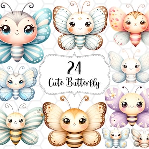 Niedliche Schmetterling Cliparts, Png-Dateien für Sublimation, Schmetterling Clipart, Sublimationsdesigns, Schmetterling Aquarell PNGs