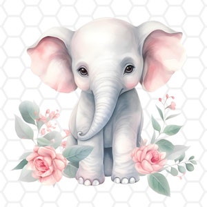 Cute elephant png file for sublimation, elephant clipart, elephant png, baby elephant png, kawaii clipart, animal clipart, kawaii png