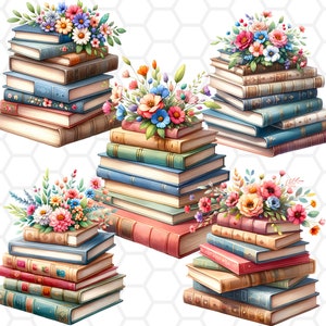 Floral books png files for sublimation, book png, book clipart, floral clipart, floral book png, sublimation designs, watercolor