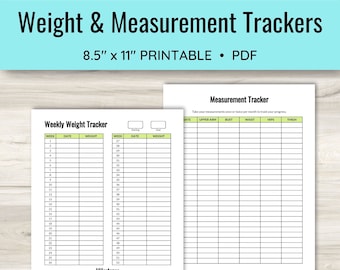 Weekly Weigh in Chart Etsy