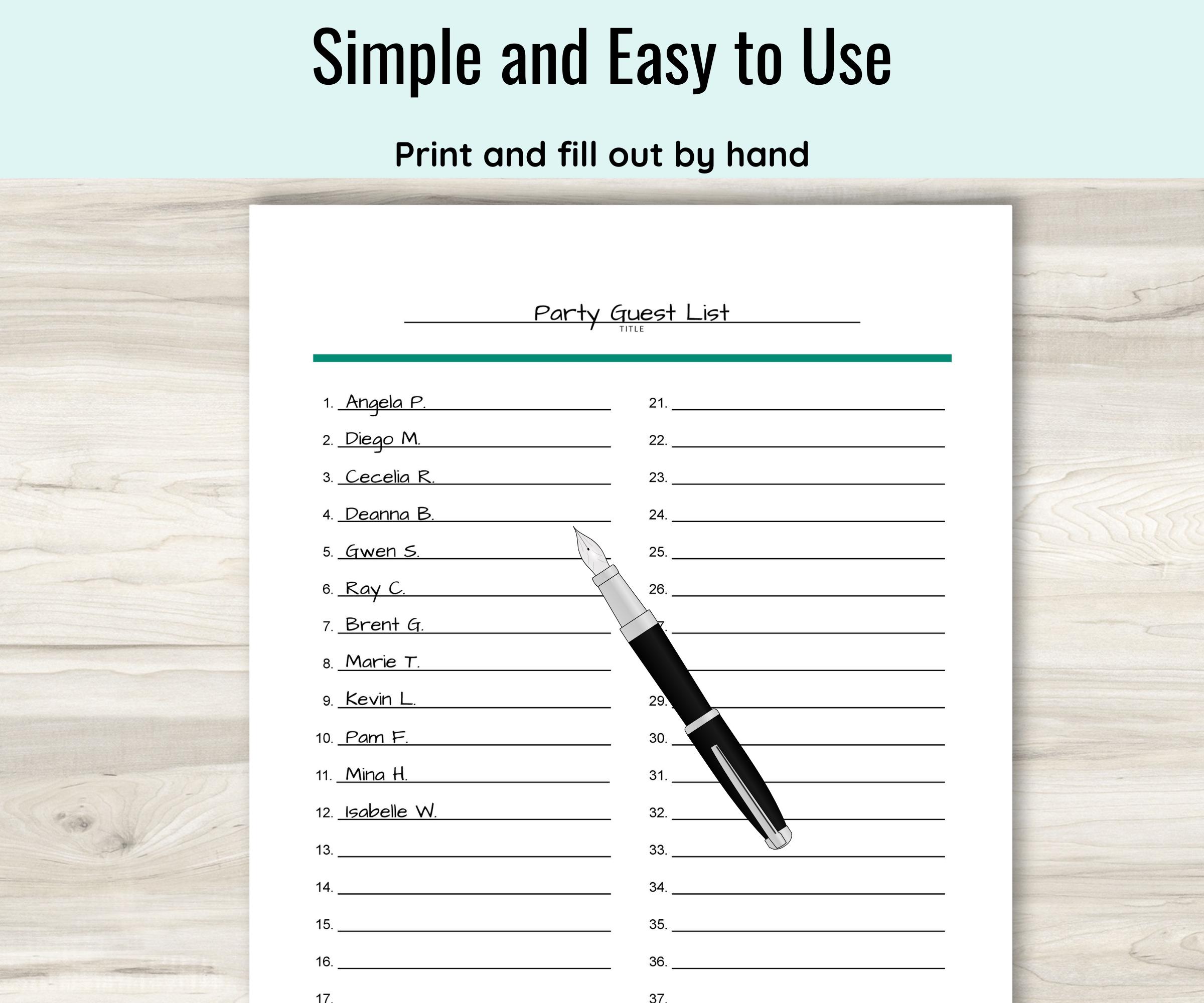 Plain List Example Numbered Blank List With Two Columns, Simple List Template, Printable ...
