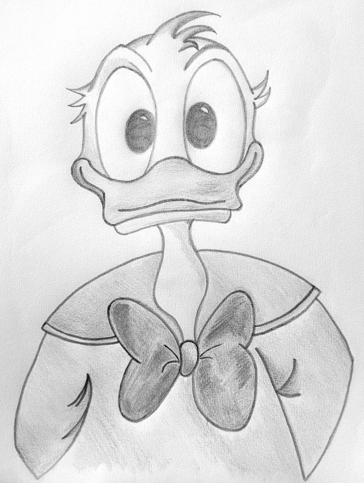 Disney Duck Pencil Sketch Black and White/ Colour. Hand Drawn - Etsy Disney Duck Pencil Sketch Black and White/ Colour. Hand Drawn - Etsy
