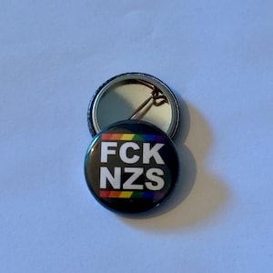 FCK NZS HBTQ Punk Style-knapp 25 mm