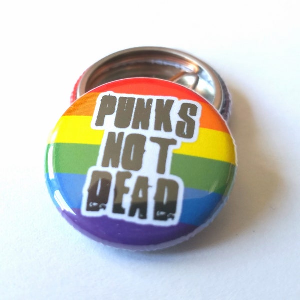 Punks not dead LGBTQ Punk-Style Button 25 mm