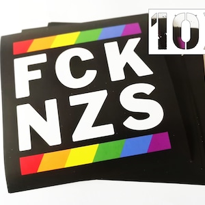 Autocollant FCK NZS style LGBTQ (lot de 10 autocollants)