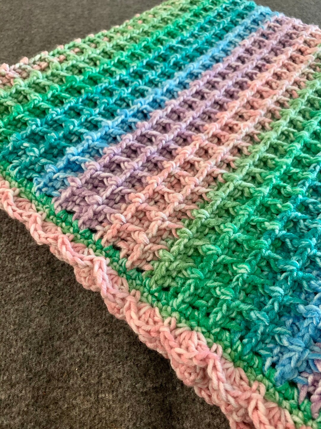 Waffle Stitch Baby Blanket Etsy