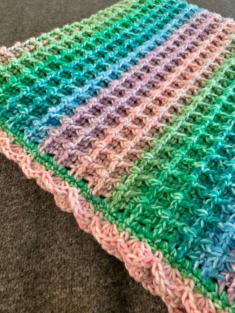 Waffle Stitch Baby Blanket Etsy