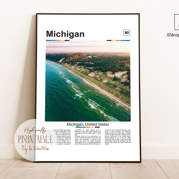 Michigan Poster, Michigan Print, Michigan Wall Art, Michigan Art, Michigan Photography, Michigan Photo, Michigan Travel Poster