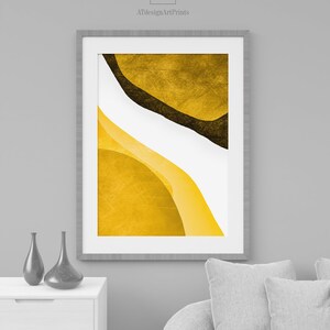 Yellow Wall Art Classic and Modern Abstract Geometric Gold - Etsy